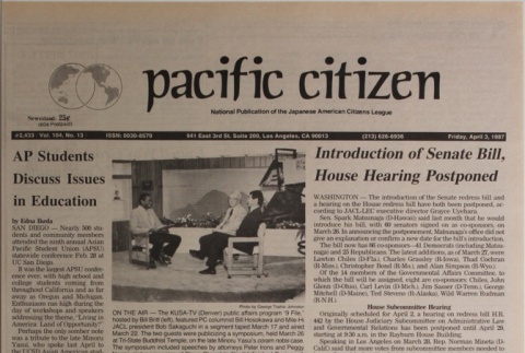 Pacific Citizen, Vol. 104, No. 13 (April 3, 1987) (ddr-pc-59-13)
