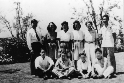 [Group photograph of incarcerees at Manznar Children's Village] (ddr-csujad-29-322)