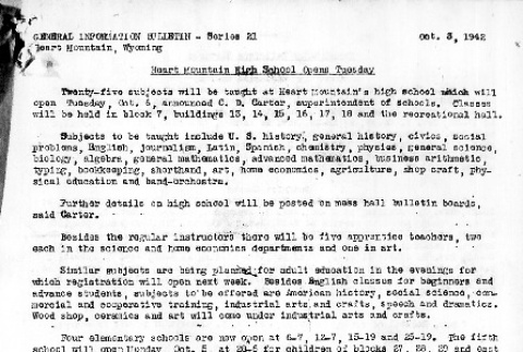 Heart Mountain General Information Bulletin Series 21 (October 3, 1942) (ddr-densho-97-91)