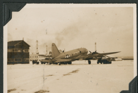 Airplane taxing for take off (ddr-densho-397-222)