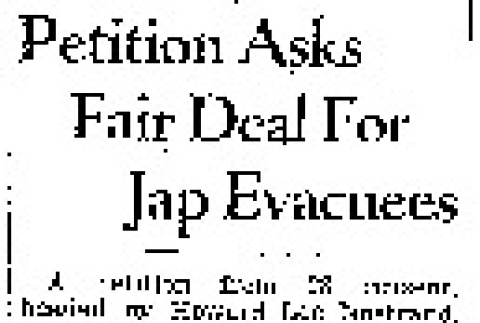 Petition Asks Fair Deal For Jap Evacuees (April 23, 1942) (ddr-densho-56-768)