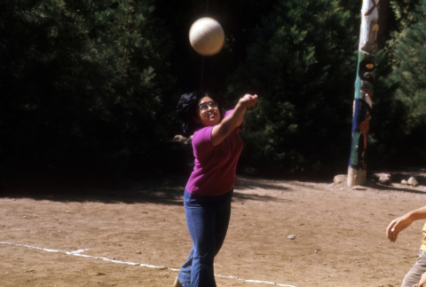 Marilyn Ohama playing volleyball (ddr-densho-336-856)