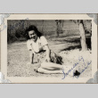 Woman sitting on lawn (ddr-densho-587-60)