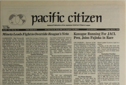 Pacific Citizen, Vol. 106, No. 14 (April 8, 1988) (ddr-pc-60-14)