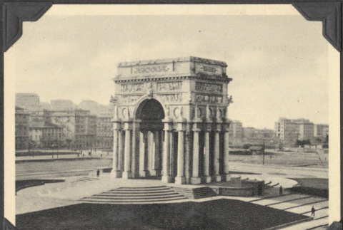 Large arch in plaza (ddr-densho-466-623)