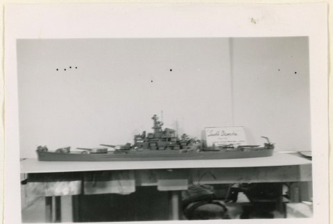 View of South Dakota ship model (ddr-densho-37-1364)