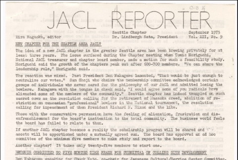 Seattle Chapter, JACL Reporter, Vol. XII, No. 9, September 1975 (ddr-sjacl-1-182)