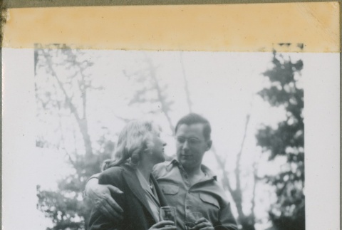 A couple drinking in the woods (ddr-densho-338-238)