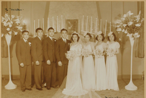 Mary and Al Ito's wedding party (ddr-densho-287-748)