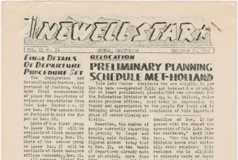 The Newell Star, Vol. II, No. 51 (December 21, 1945) (ddr-densho-284-109)