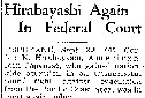 Hirabayashi Again In Federal Court (September 29, 1944) (ddr-densho-56-1064)