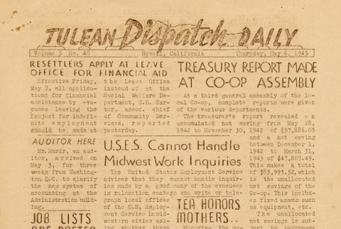 Tulean Dispatch Vol. 5 No. 40 (May 6, 1943) (ddr-densho-65-220)