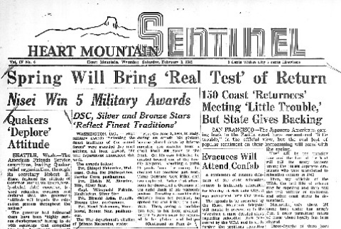 Heart Mountain Sentinel Vol. IV No. 6 (February 3, 1945) (ddr-densho-97-218)
