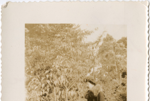 Man and woman in garden (ddr-densho-426-1418)