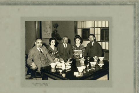 Fujitaro at table with four unidentified people in Japan (ddr-densho-354-1979)