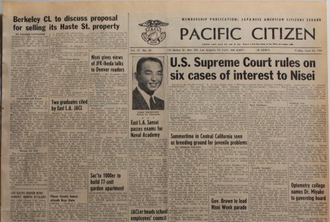 Pacific Citizen, Vol. 52, No. 25 (June 23, 1961) (ddr-pc-33-25)
