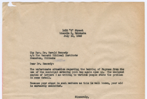 Letter from Joseph Ishikawa to Rev. Gerald Kennedy (ddr-densho-468-196)
