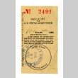 Receipt for U.S. postal money order (ddr-csujad-38-530)