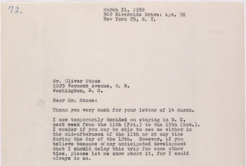 Letter from Lawrence Miwa to Oliver Ellis Stone concerning claim for James Seigo Maw's confiscated property (ddr-densho-437-255)