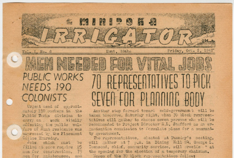 Minidoka Irrigator Vol. I No. 6 (October 2, 1942) (ddr-densho-119-150)