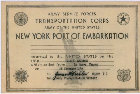 Port of Embarkation form (ddr-densho-539-67)