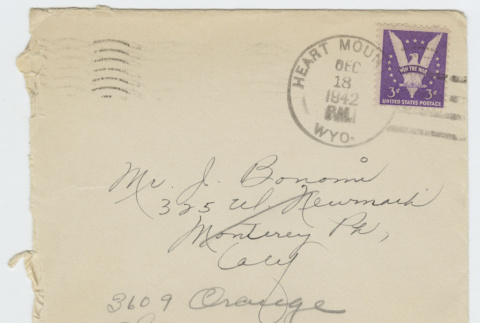 Envelope addressed to John Bonomi (ddr-janm-21-58)