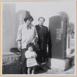 Yoshiko and Susan Shiomi with unidentified woman in cemetery (ddr-densho-522-315)
