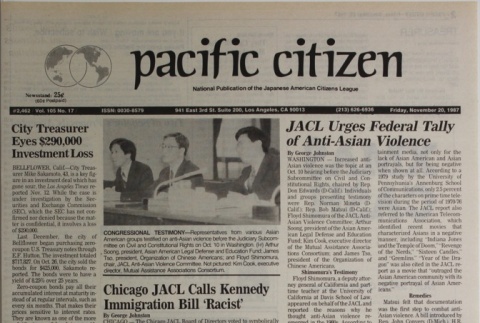 Pacific Citizen, Vol. 105, No. 17 (November 20, 1987) (ddr-pc-59-42)
