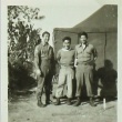 Three soldiers standing outside tent (ddr-densho-201-370)