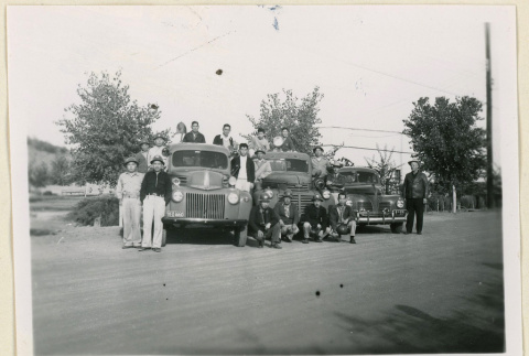 Fire department with trucks (ddr-densho-37-1776)