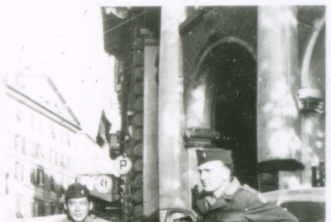 Two soldiers with car (ddr-densho-1007-770)