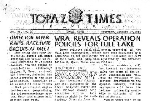 Topaz Times Vol. VI No. 10 (January 27, 1944) (ddr-densho-142-266)