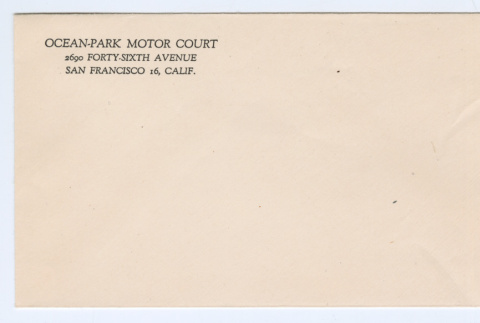 Ocean-park Motor Court envelope (ddr-densho-562-20)