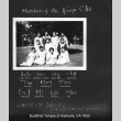 Scrapbook page with photo of Koniyo Club members (ddr-ajah-3-337)