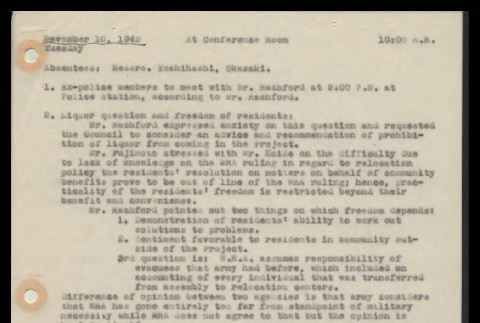 Minutes from the Heart Mountain Block Chairmen meeting, November 10, 1942 (ddr-csujad-55-314)