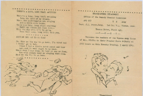 Program for dance welcoming the Women's Army Corps (ddr-densho-539-57)