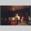 President Ronald Reagan speaking at the signing of the Civil Liberties Act of 1988 (ddr-densho-10-180)