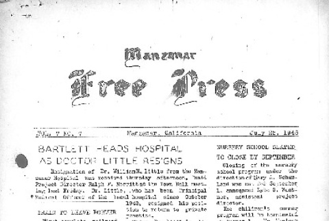 Manzanar Free Press Vol. 7 No. 7 (July 25, 1945) (ddr-densho-125-358)