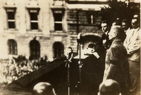 A man giving a speech on a balcony (ddr-njpa-1-1804)