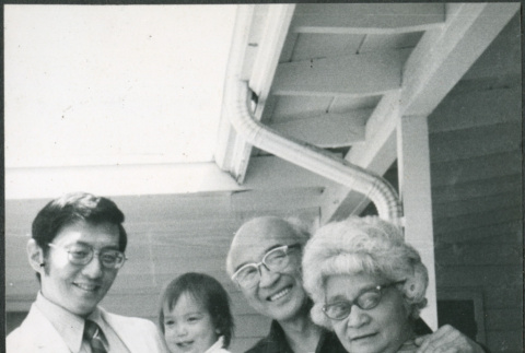 Man with baby, with Agnes and Chester Sakura (ddr-densho-523-580)