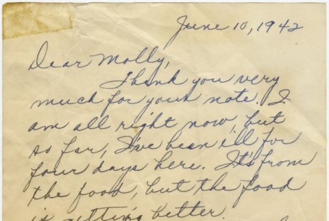 Letter to Molly Wilson from Tomoko Ikeda (June 10, 1942) (ddr-janm-1-1)