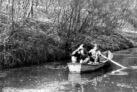 Two men in a rowboat (ddr-densho-5-29)