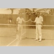 Two tennis players posing with a trophy (ddr-njpa-4-1268)
