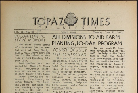 Topaz Times Vol. III No. 37 (June 22, 1943) (ddr-densho-142-175)