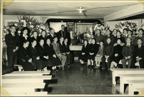 Funeral service inside the Manzanar Buddhist Church (ddr-manz-4-177)