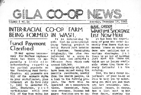 Gila Co-op News, Vol. I No. 25 (December 14, 1943) (ddr-densho-141-203)