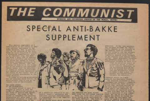 The Communist - Special Anti-Bakke Supplement (ddr-densho-444-68)
