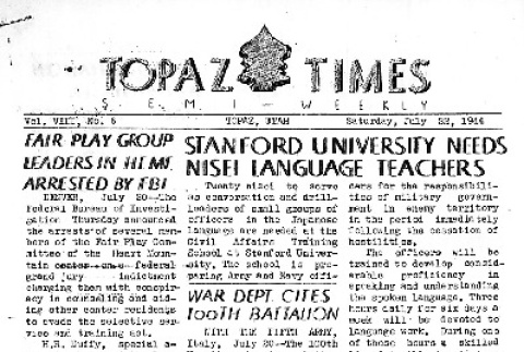 Topaz Times Vol. VIII No. 6 (July 22, 1944) (ddr-densho-142-326)