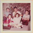 Five children by Christmas tree (ddr-densho-522-569)