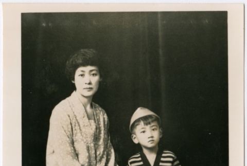 Mrs. Jironaga and son Hirochi (ddr-densho-353-205)